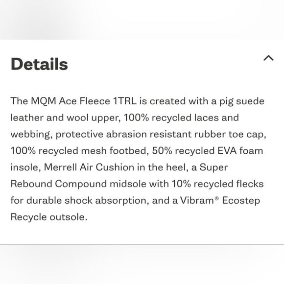 Merrell MQM Ace Fleece 1TRL Black/Olive Suede Leather Wool Trail Shoes Size 7 - Picture 15 of 16